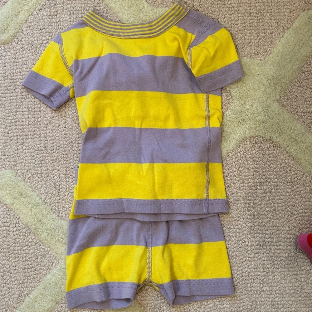 Hanna Andersson Pajama Sets- Disney Princess, Purple/Yellow Stripes, Checkered - Picture 3 of 6